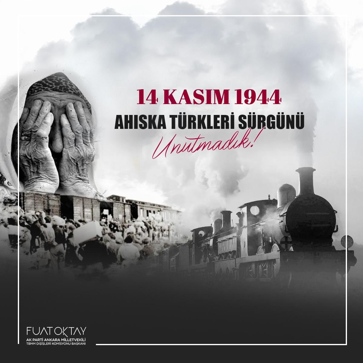fuatoktay's tweet image. Ahıska Türkleri&apos;nin 81 yıl önce maruz bırakıldığı insanlık dışı sürgünün acısı, hafızalarımızda hâlâ tazeliğini koruyor. 

Köklerinden koparılan binlerce soydaşımızı rahmetle anıyor, yaşanan bu büyük trajediyi unutmuyor, unutturmuyoruz.

#AhıskaTürkleri
#14Kasım1944