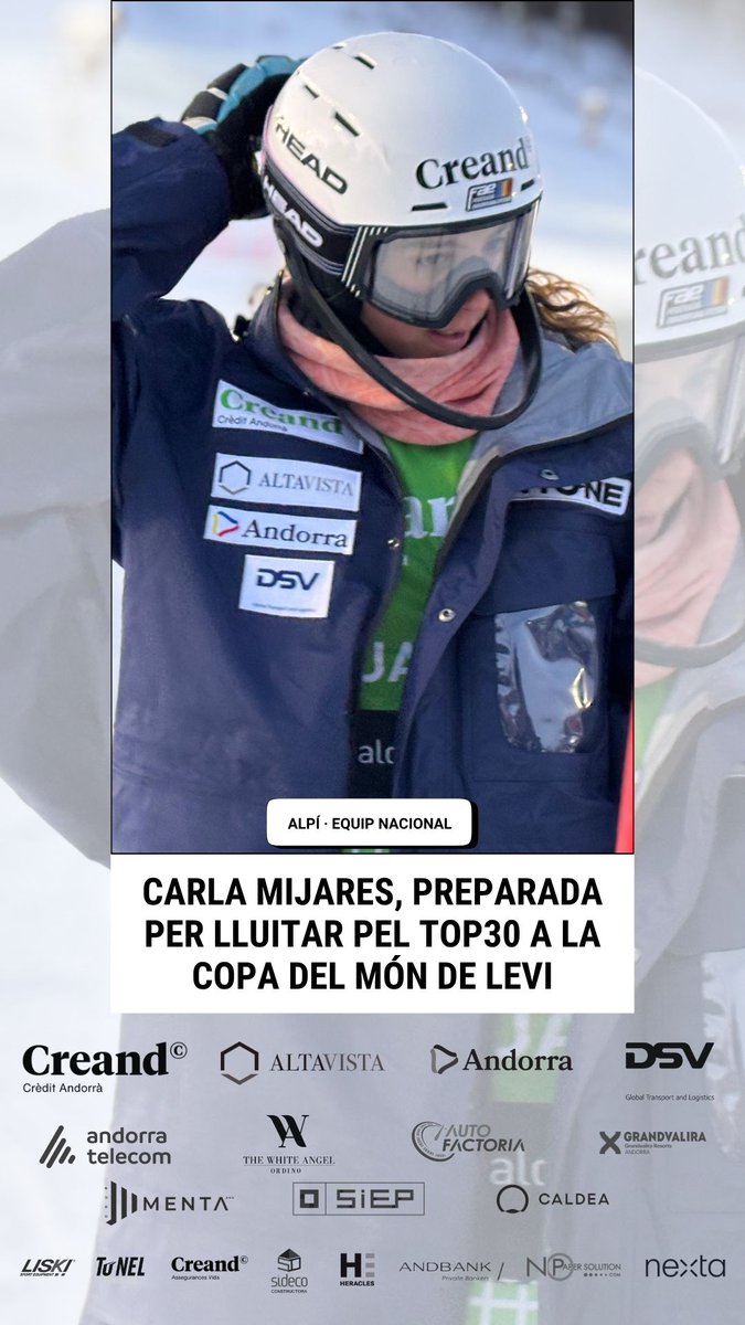 ALPÍ · La Copa del Món d'eslàlom <a href="/fisalpine/">FIS Alpine</a> arriba a #Levi 🇫🇮 demà dissabte amb #CarlaMijares preparada per lluitar pel top30.

INFO ✅ fae.ad/index.php?opti…