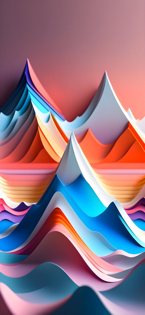 photography160's tweet image. Paper mountains and liquid skies. 🌊⛰️
​A gradient journey into abstract landscapes.
#wallpaper #iOS26update