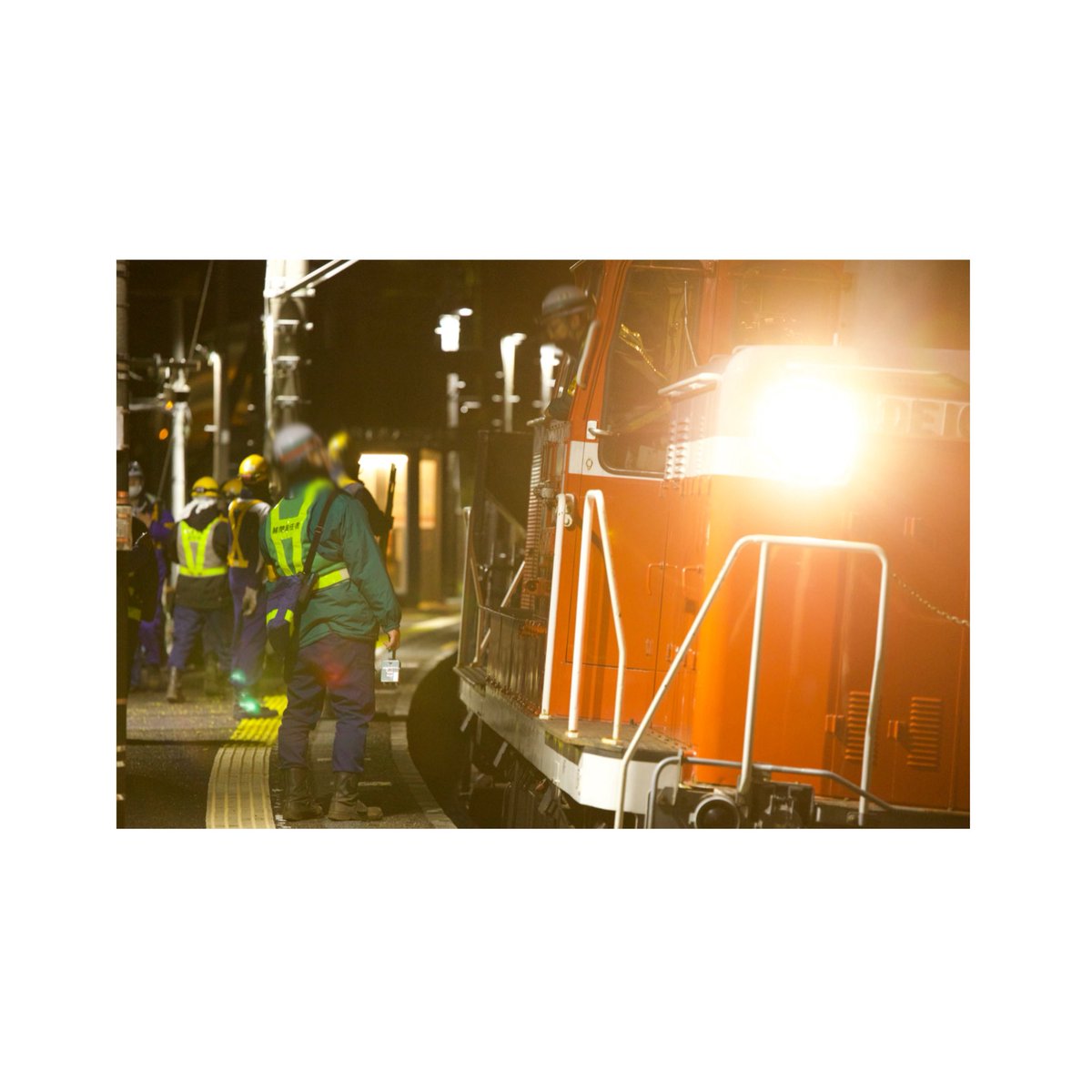 施工現場近くでの一コマ

話し終えてすぐに発車していきました