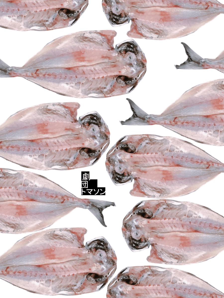 ThomassonTroupe's tweet image. 【脚本ZINE「演じられる文」Vol.2情報】

📚表紙について
今回の表紙は魚にしました。
群れている感じが人間らしくて、開いたらみんな同様に生臭い。

当日はお魚並べて、「南3-4ホール え-84」でお待ちしております。

#演じられる文
#劇団トマソン
#文学フリマ東京41