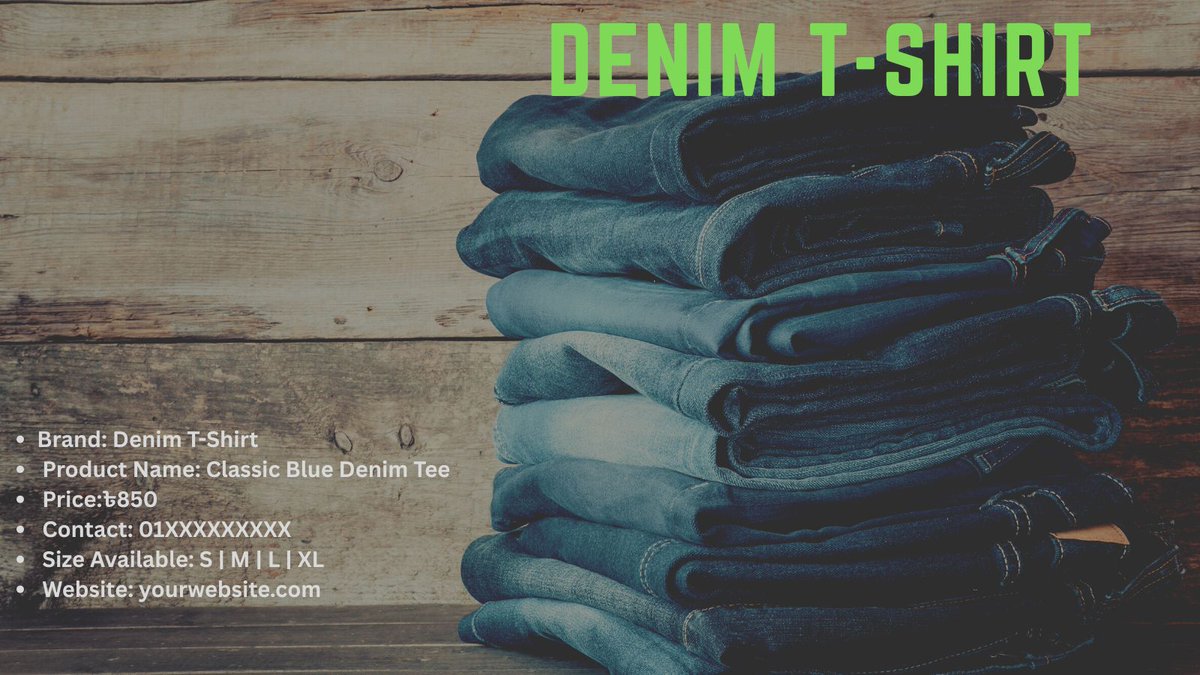 mesbahdm25's tweet photo. Introducing Our New Arrival: Denim T-Shirt 
Perfect comfort, premium style — made for everyday wear!
#DenimTshirt #Fashion #NewArrival #Style #MensWear #Trending https://t.co/R7Nl8MF49X