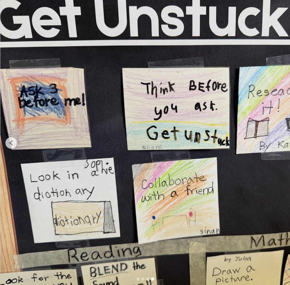 teacher2teacher's tweet photo. Every time educator @trev_mackenzie's Ss look up, they're reminded – getting stuck doesn't mean giving up! https://t.co/OP8EY6iz3B