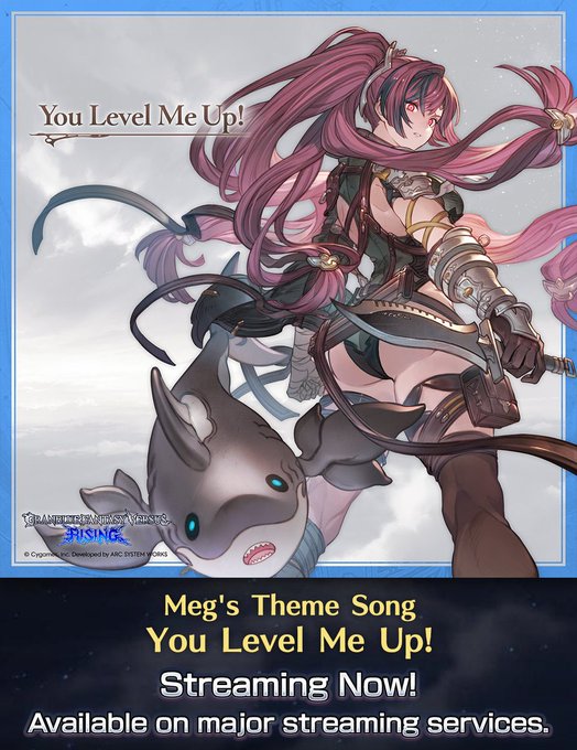 ¡La canción principal de Meg, You Level Me Up!, se ha añadido a la banda sonora de Granblue Fantasy Versus: Rising en los principales servicios digitales y de streaming! 🦈

💿 Escúchala ahora:
nex-tone.link/2HbAdZdyT

#GBVSR #CygamesES