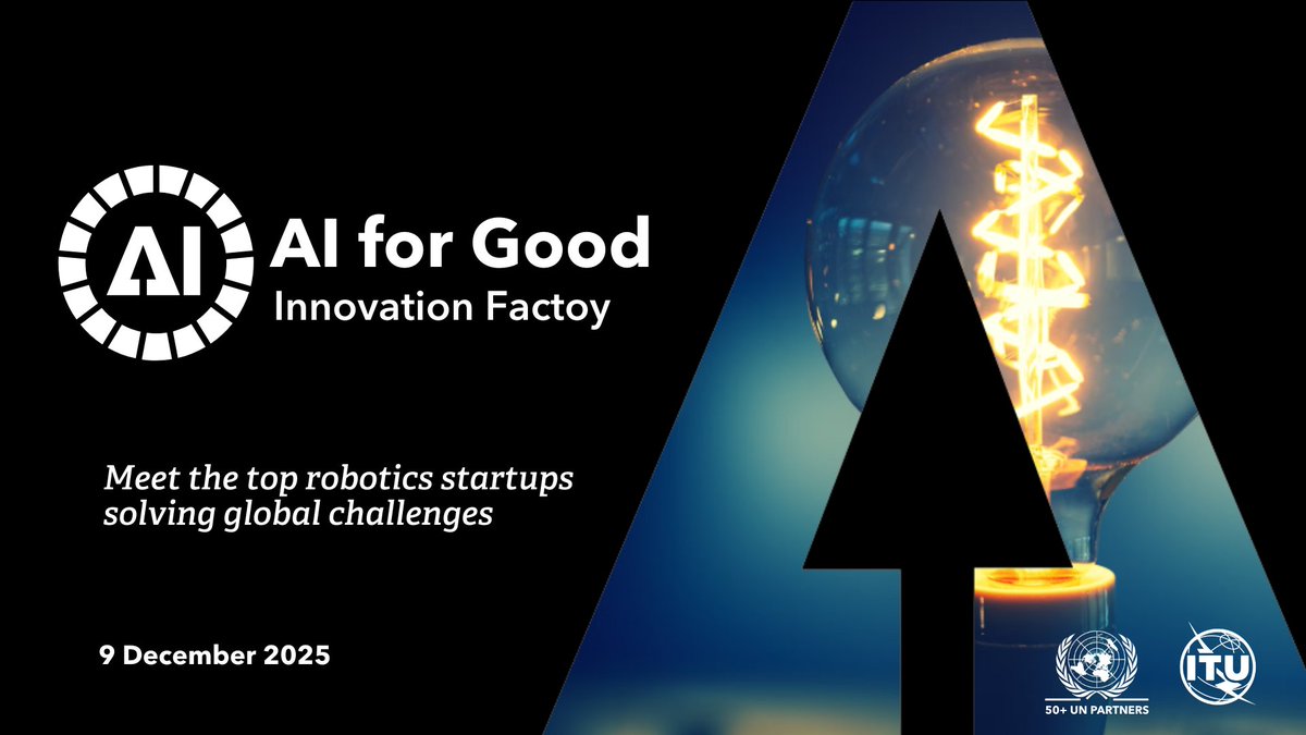 AIforGood's tweet image. One week left to apply to the Robotics for Good Innovation Factory on 9 December 2025! 

If you have an #AI-powered #robotics solution tackling real-world challenges, register now to pitch your solution to esteemed judges @medeanocentini (Global Ventures, @wegrowwithc3),…