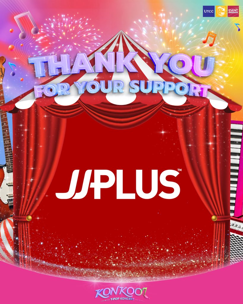 ขอขอบคุณ “JJPLUS” ที่ให้การสนับสนุนและเป็นส่วนหนึ่งของงาน 
KON KOOL T-POP KONCERT🎪🎠
ที่มาร่วมสร้างประสบการณ์พิเศษให้กับงานในครั้งนี้ให้ออกมาสมบูรณ์และดำเนินการไปได้อย่างราบรื่น

#KONKOOLTPOPKONCERT
#KoolAtKhonKaen 
#TPOPInKK 
#GenZKoolFest 
#JJPLUS