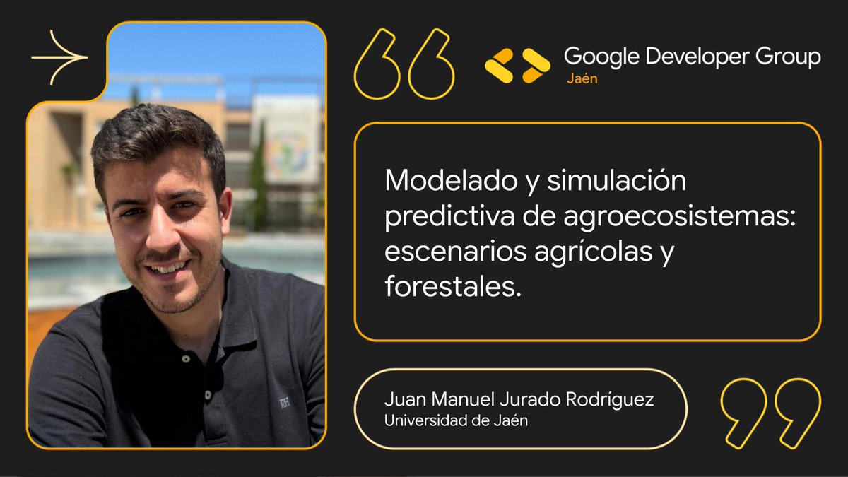 🧠 Descubre cómo la inteligencia computacional y la simulación avanzada permiten prever el comportamiento de ecosistemas rurales.

📍 Aula 4 | 🕙 10:00 – 11:00 📅 22 de noviembre 

Compra entradas: eventbrite.es/e/devfest-jaen…

#DevFestJaén2025 #AgroTech