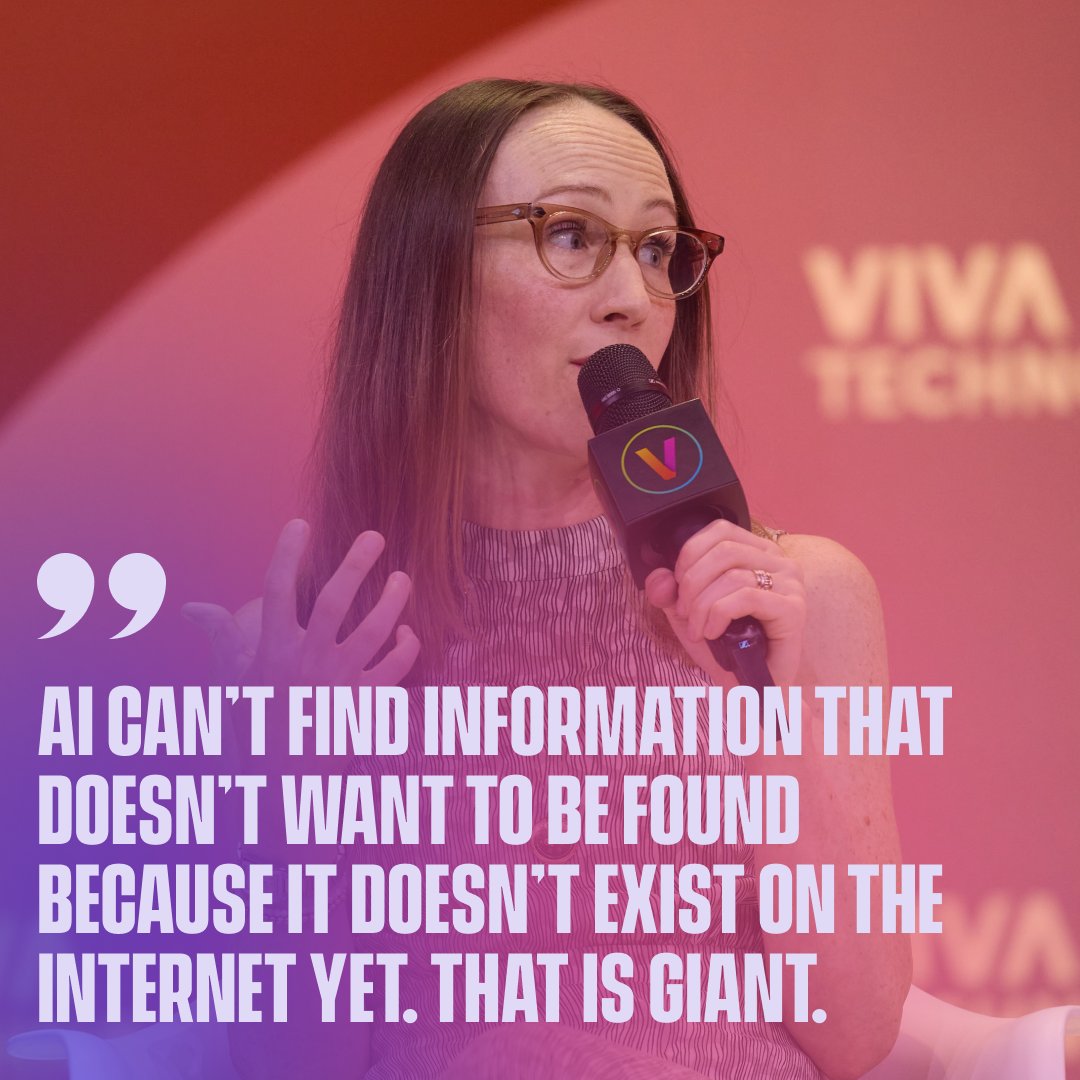 VivaTech's tweet image. AI can’t report what it doesn’t know.

That’s why journalists still matter big time.

@Alex_Hardiman, CPO @NYTimes, dropped one of the realest takes on AI and journalism yet alongside @LouttePierre, CEO of @LesEchos - @Le_Parisien, at #VivaTech 👀
