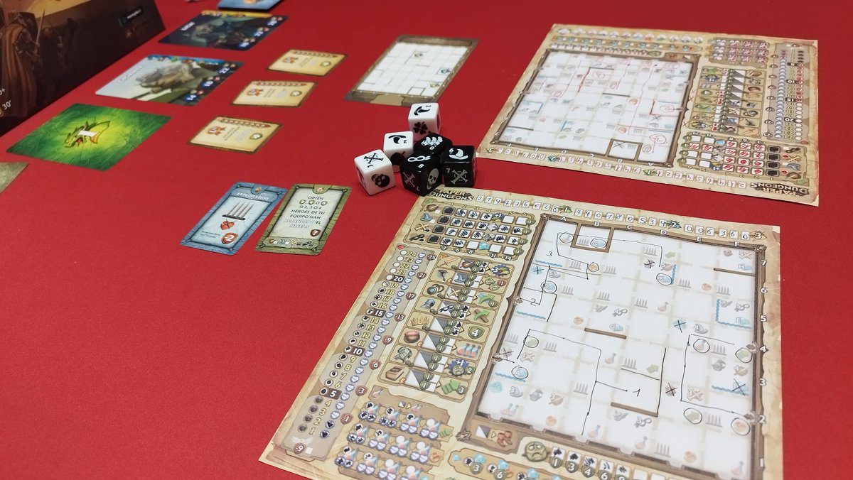carmavi5's tweet photo. #PaperDungeons ⚔️ divertido roll 🎲 & write 🖍️ en el que lideramos un valeroso 💪 equipo de héroes🗡️🤠 en busca de poder y gloria. Nos adentraremos 👣 en mazmorras🕯️ repletas de ⚠️ peligros y lucharemos contra terribles villanos 🦹y sus secuaces 🧌. @MalditoGamesES @meeplebr https://t.co/9RarIWtigX