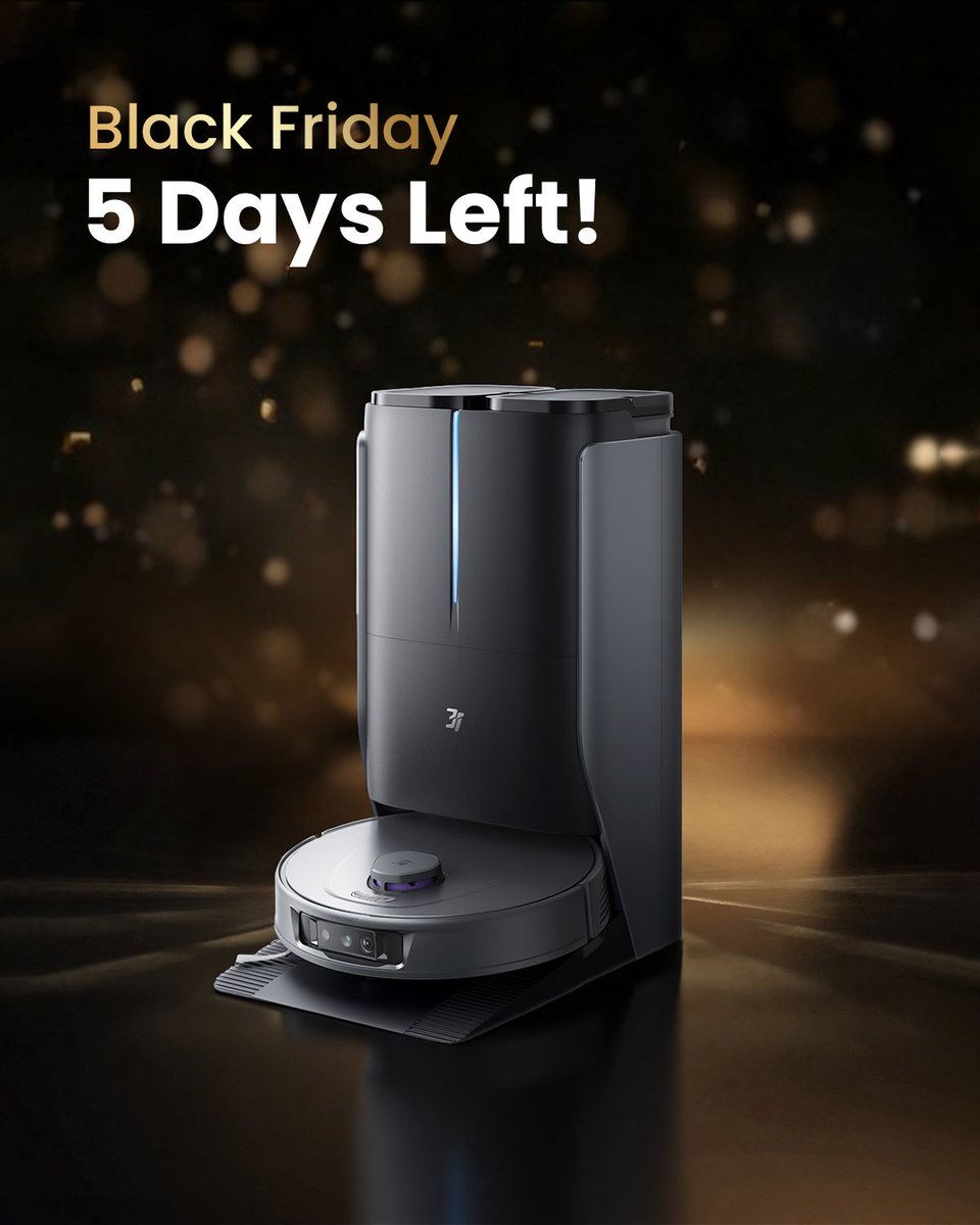 5 days. Big savings. Bigger clean. 
Black Friday is almost here — stay tuned. 💥🧹

What’s on your wishlist? 🛒

#3ivacuum #3itech #BlackFridayDeals #SmartCleaning #CleanRevolution
