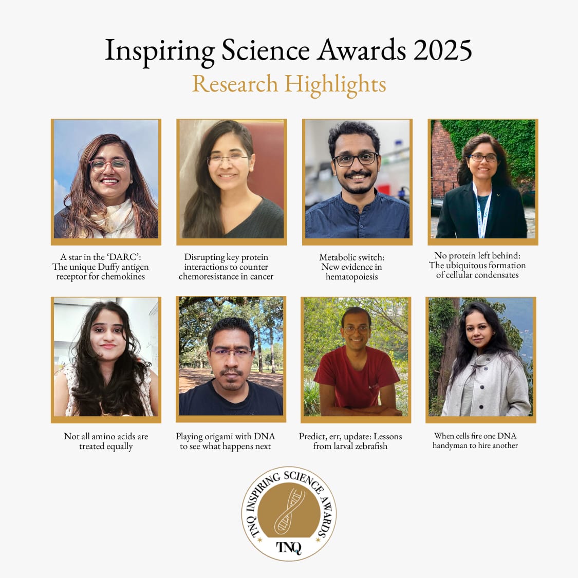 TNQLectures's tweet image. Applications for the TNQ Inspiring Science Awards 2026 are now under review!
While we await the next set of pathbreaking discoveries, explore the inspiring research of TNQ Inspiring Science Awards-2025 winner and finalists.
tnqinspiringscienceawards.org/research-highl…