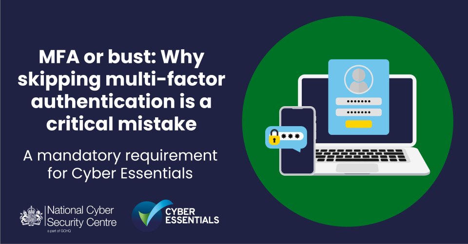 CyberEssentials's tweet image. Updates to the #CyberEssentials Requirements for IT Infrastructure take effect April 2026.

The most significant change is if a cloud service offers MFA and it isn’t enabled, it will now result in an automatic fail. ❌

Read our guidance here 👉 ce-knowledge-hub.iasme.co.uk/space/CEKH/397…