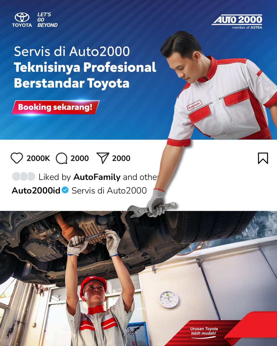 AUTO2000ID_'s tweet image. Pilih Bengkel Auto2000 karena apa?

Karena AutoFamily mau yang pasti-pasti aja kalau urusan servis mobil Toyota kesayangan! 😎

#AUTO2000 #AUTO2000ID #AUTOGASPOOOL