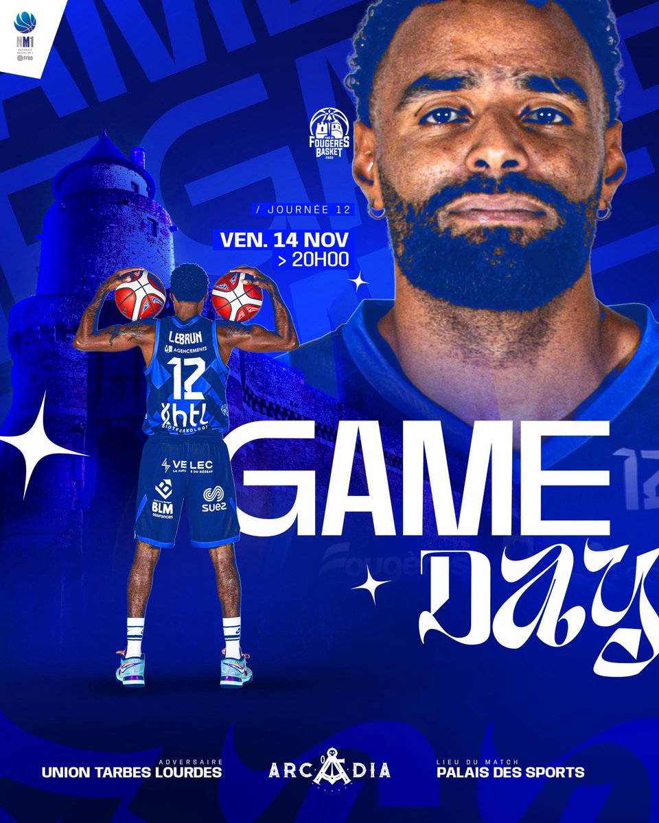 𝑮𝑨𝑴𝑬 𝑫𝑨𝒀 ⚔️

ℹ️ NM1 | J12 🆚 Union Tarbes Lourdes 

Plus long déplacement de la phase 1, ce soir à Tarbes pour un nouveau choc du haut de tableau 🔥

📺 Live match > YouTube Union Tarbes Lourdes
📲 Live score en story Instagram

👉🏼 Présenté par l’Arcadia Fougères
