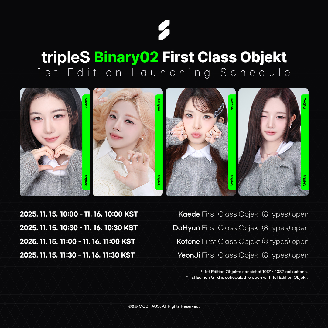 tripleS Objekt Binary02 新品未開封 tripleS First Class Objekt Binary02 1st Edition Day 3 Check out on