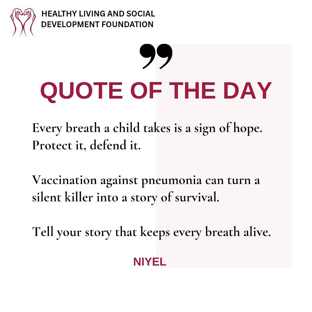 HEALTHYLIVINGA8's tweet photo. Day 22
Every child deserves a tomorrow filled with laughter, not laboured breaths.
Letâs choose prevention. Letâs choose life.
Protect their breath today, so their story never stops halfway.
#33DaysToTellYourStory
#PuHI
#EveryBreathCounts
#WorldPneumoniaDay
#ChangeCreators https://t.co/1JcUggXVxz