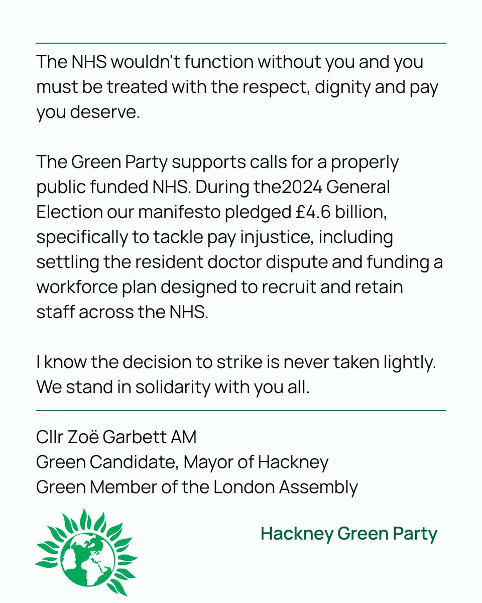 Hackney Green Party tweet media