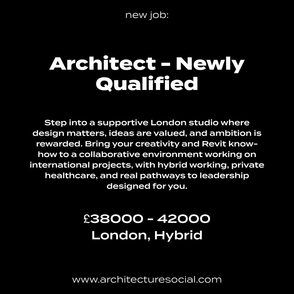ArchitectureSoc's tweet image. Step into a design-led studio shaping international projects. If you’re a newly qualified architect ready to grow, work with inspiring mentors, and thrive in a flexible, people-first culture with private healthcare and clear career paths—this role could be your next step.

Apply…