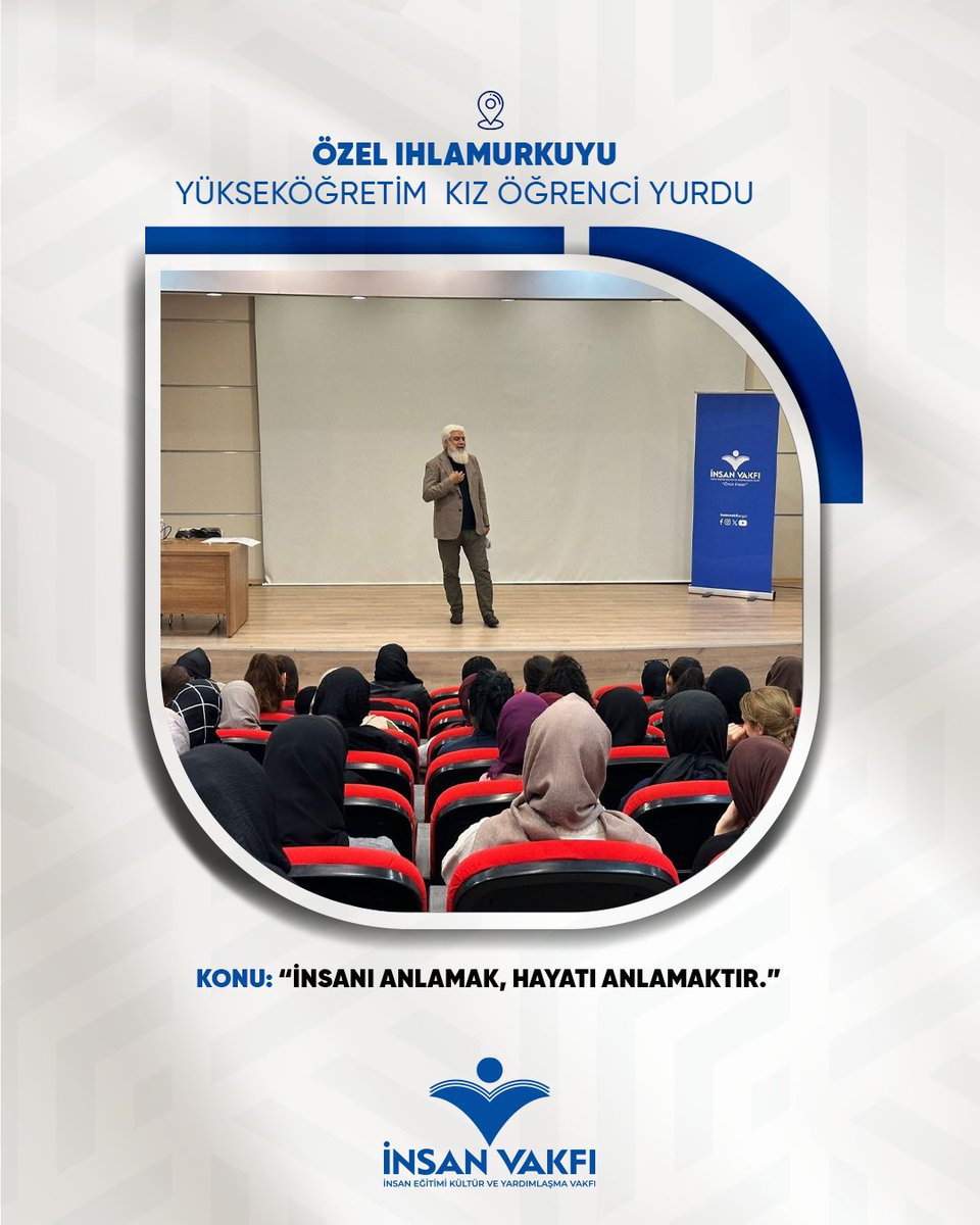 📍Özel İnsan Vakfı Ihlamurkuyu Yurdu

İnsan ve Medeniyet Hareketi Başkan Yardımcısı Fesih Kaya’nın “İnsan Nedir, Nasıl Yaşar?” konulu semineri Özel İnsan Vakfı Ihlamurkuyu Öğrenci Yurdumuzda gerçekleşti.

Gönüllerde iz bırakan bu güzel sohbet için kendisine teşekkür ederiz. 🕊️