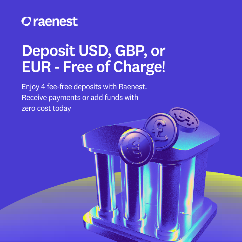 RaenestApp's tweet photo. Enjoy free deposits on Raenest. Fund your USD, GBP, EUR Raenest accounts at zero cost. Every dollar, pound, or euro you deposit stays fully yours. Start depositing free.
