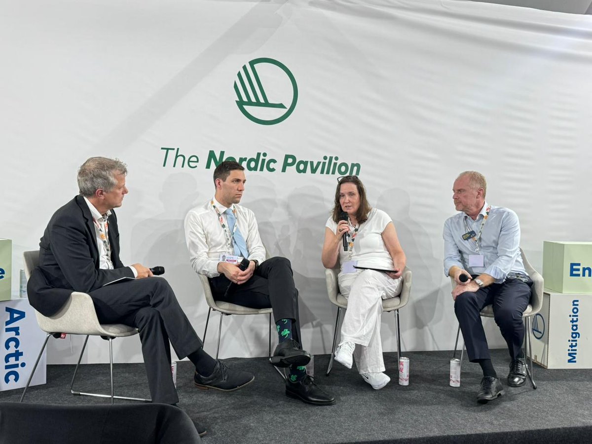 IcelandDevCoop's tweet image. Securing energy in a shifting world. What can the world learn from Nordic energy solutions? At #COP30, Iceland joined Nordic energy leaders to explore how renewables &amp;amp; efficiency build resilience in a changing world 🌍