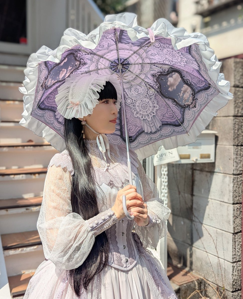 商品紹介】 ☀️晴雨兼用☔️ ◇レースプリントアンブレラ 税込¥14,300