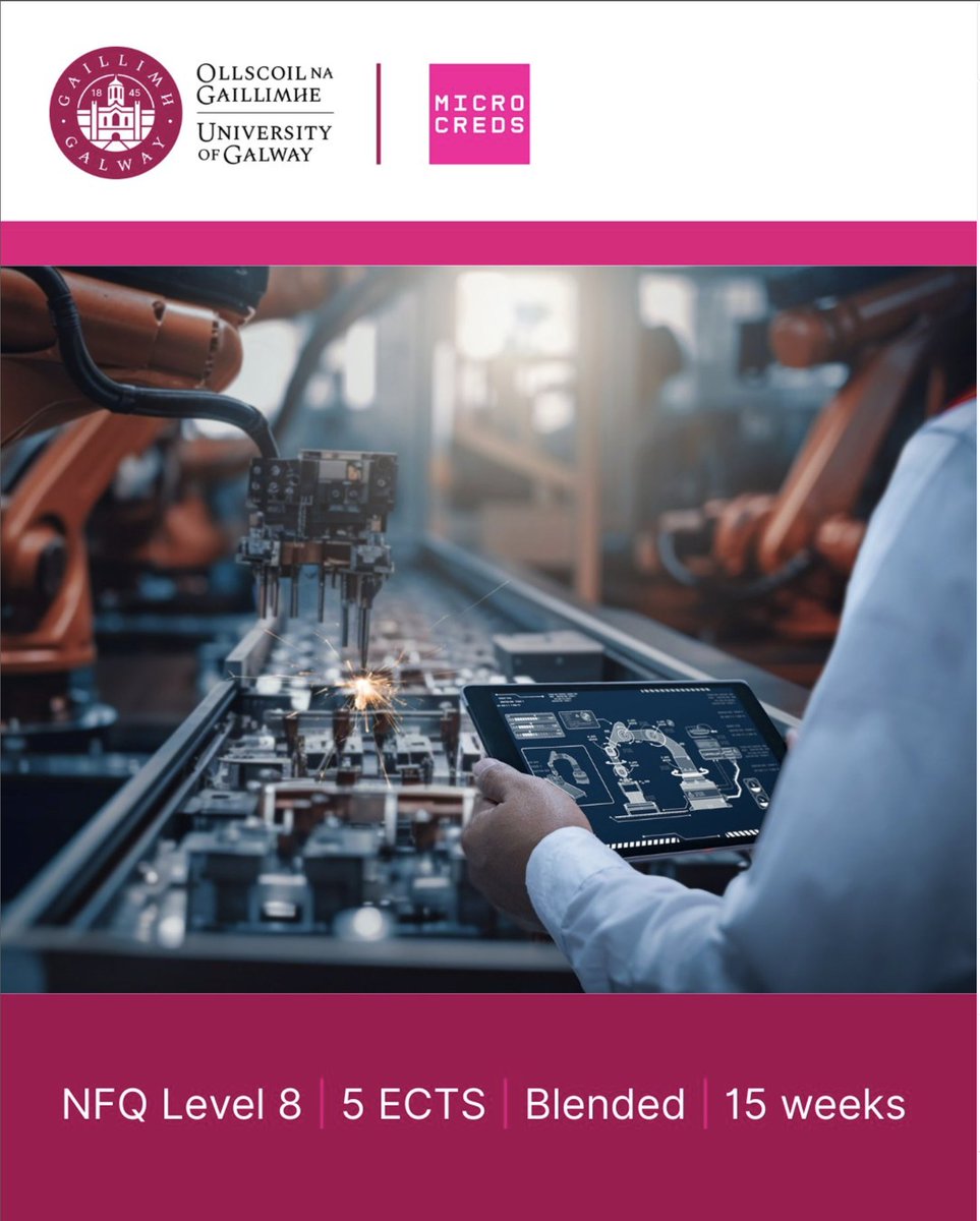 unigalway_adult's tweet image. Do you work in #AdvancedManufacturing? You can take a short, accredited #microcredential this January to upskill.

@uniofgalway has a wide range of #Microcredentials on offer in this area.

➡️ universityofgalway.ie/courses/micro-…

#CareerDevelopment #AdvancedTechnology