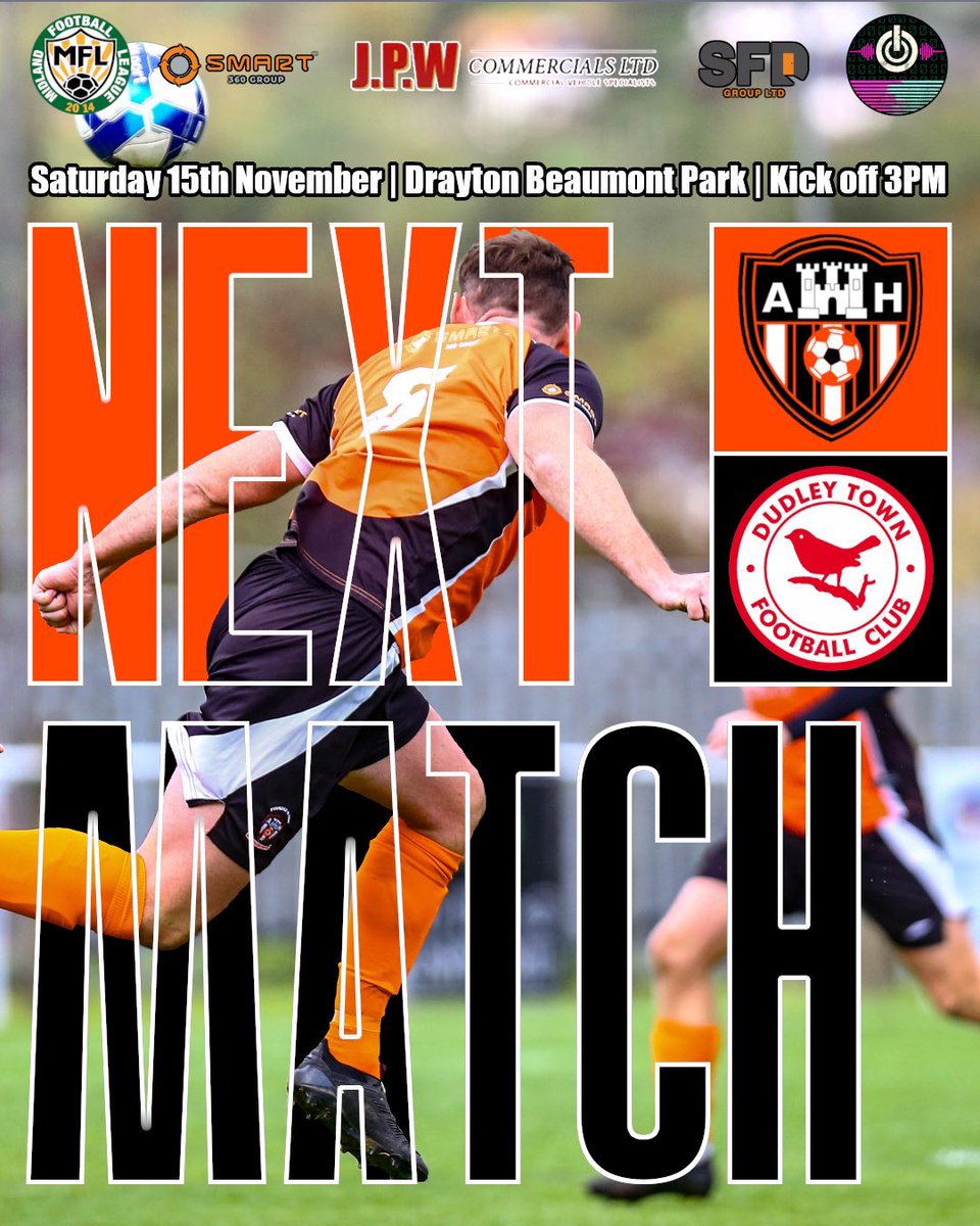 NEXT UP 🟠⚫️

Tomorrow we are back in league action at home. 

🆚 <a href="/DudleyTownFC/">Dudley Town FC</a> 
🏟️ Drayton Beaumont Park 
🕣 3:00pm Kick Off
🎟️ £8 Adults, £5 Concessions U16s Free 
🍺🍔 Bar &amp; Cafe Open 

#UTA 🧡🖤