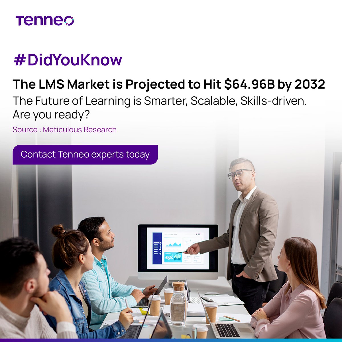 TenneoLMS's tweet photo. The learning landscape is evolving faster than ever. By 2032, the LMS market is projected to reach $64.96 billion, driven by the demand for more innovative, scalable, and skills-focused learning solutions.

Contact Tenneo experts today:
https://t.co/42zve0rt6D https://t.co/vsqgUwG3D2