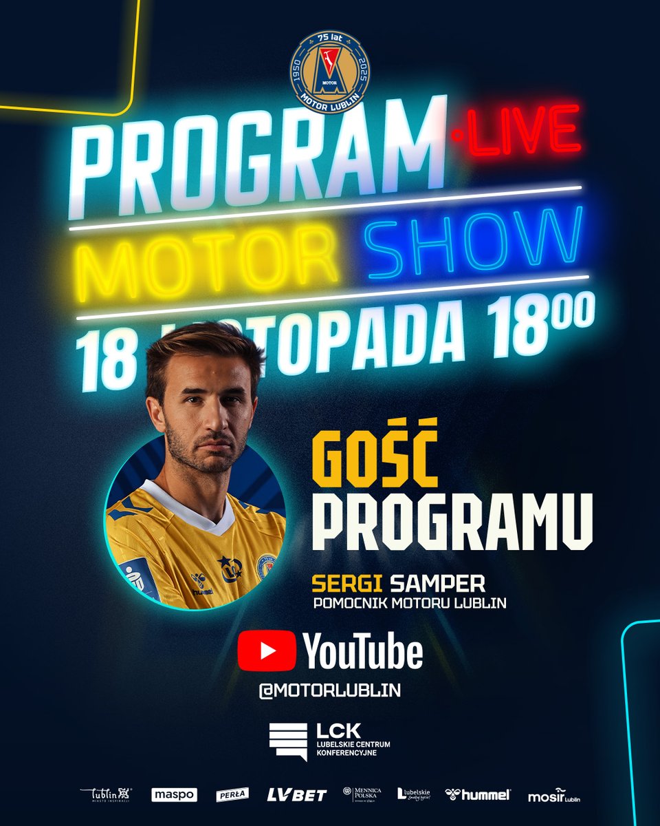 MotorLublin's tweet photo. 12. odcinek #MotorShow już we wtorek!

🔥 Gościem programu będzie Sergi Samper! Wrzucajcie swoje pytania – najlepsze z nich trafią prosto do odcinka! 🎬

🔔 SUBSKRYBUJ NASZ KANAŁ 🔗 https://t.co/QzefVwNAD9 https://t.co/sMQFO5zXgg