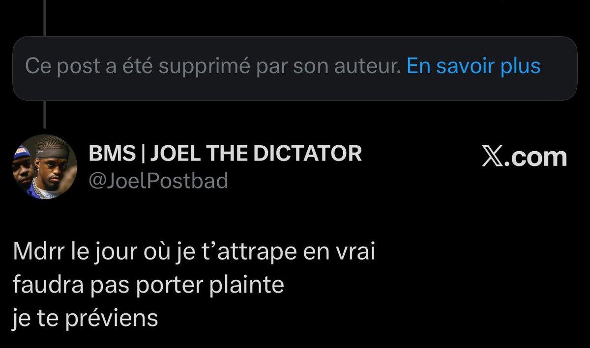 JoelPostbad's tweet photo. c’est bien 
que cela ne se reproduise plus 

reste poli la prochaine fois sinon je vais devoir te gronder 👋🏿👋🏿 https://t.co/J6Z7PaIkcE