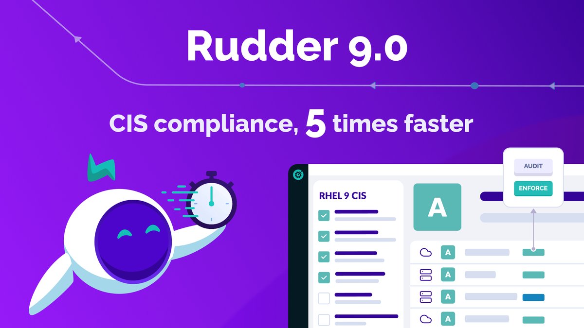 rudderio's tweet image. 🚀 New major release: Rudder 9.0 is out! 
Discover our brand-new solution: Policy and security benchmark. 

Because deploying CIS Benchmarks should not come with any headaches !
👉 Link to the article: rudder.io/blog/automated…

#cybersecuritysolutions  #ITCompliance #CISBenchmarks