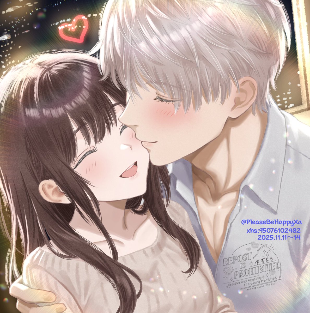 PleaseBeHappyXa's tweet image. 🌟｢じゃあ、俺からも｣😊
セイ主ほっぺ💋絵(2/2)
やっと続きが描けました！
主ちゃんのターン(1/2)は引用元へ🫶💕
次は大人向けのターン…かな？😳😳
#恋と深空二次創作