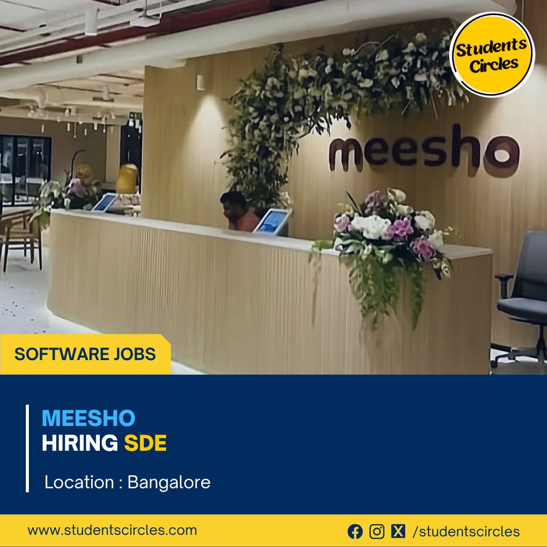 karthikpattadi's tweet image. 🏢 Company: Meesho

🧾 Job Role: SDE I – iOS
📍 Location: Bangalore
🎓 Qualification: BE/ B.Tech
💼 Job Category: Software
📅 Experience: Freshers Eligible
💰 Stipend: Rs 25,000 + Bonus

🔗 Apply Now: tr.ee/m4CLtN