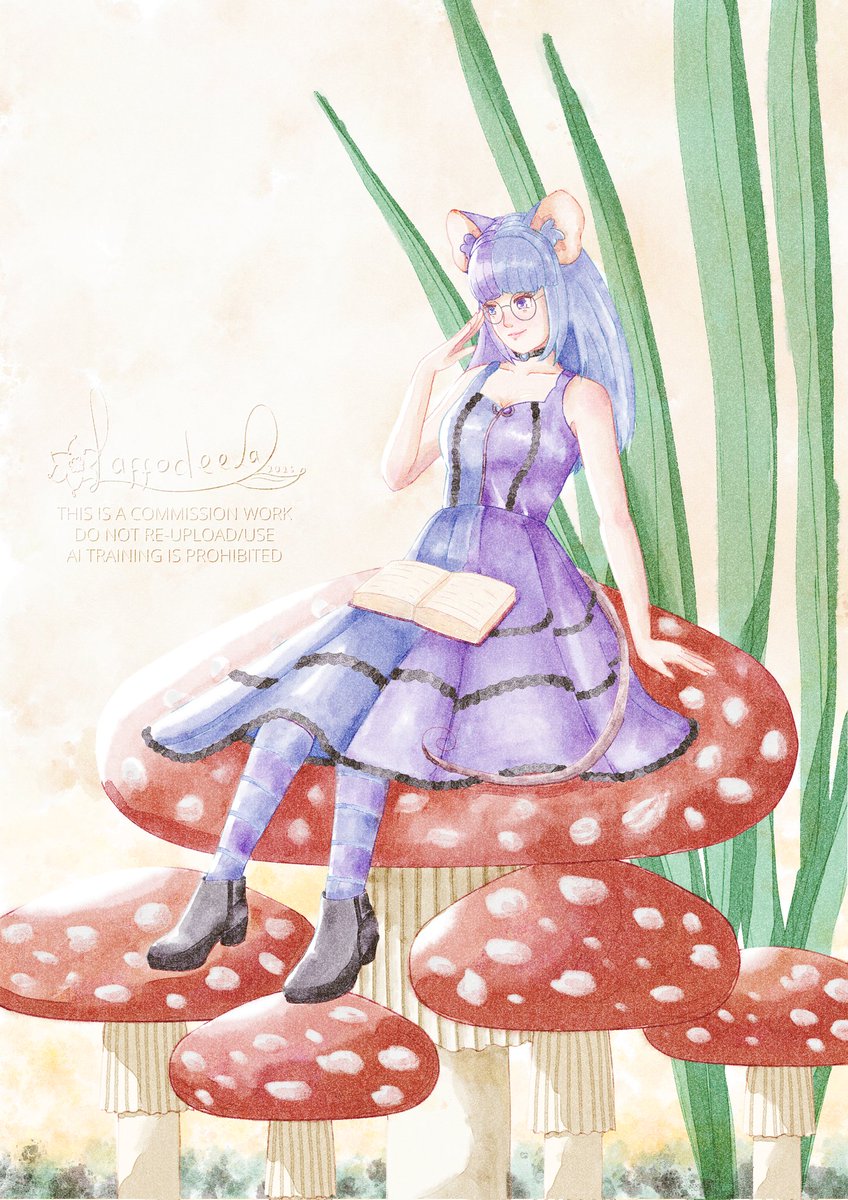 illustration cmms for <a href="/katthebookmouse/">Kat the Cheshire Mouse 🐭📚 EN-VT</a> 💛
thank you so much for your cmms! 

#VGenComm #artmoots