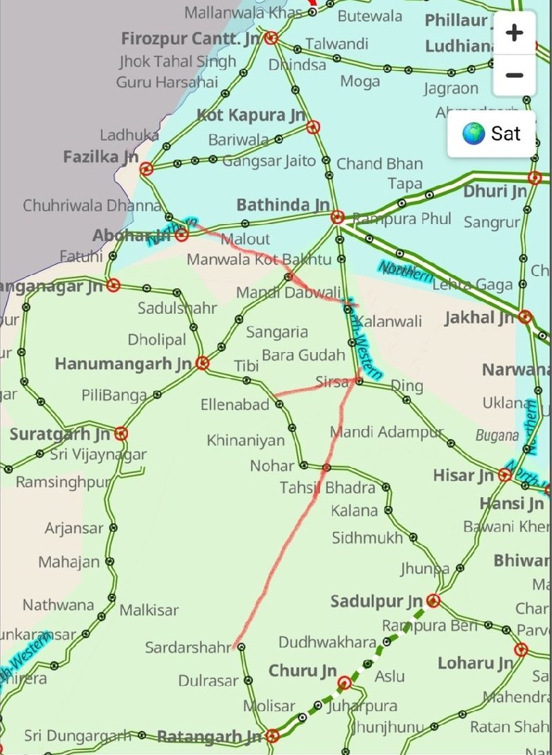 बीकानेर मंडल के अधीन आने वाले सिरसा रेलवे स्टेशन को सीधा डबवाली 10km , सिरसा - एल्हनाबाद 45km, ओर सिरसा - तहसील भादरा 35 km के रेल लिंक किया जाना आवश्यक है एक ओर सामरिक दृष्टि से महत्वपूर्ण कार्य हैं दूसरा क्षेत्र के विकास के लिए भी जरूरी है 🙏 <a href="/SRDOMBKN/">SR DOM BKN NWR</a> <a href="/NWRailways/">North Western Railway</a> <a href="/drmbikaner/">drm bikaner</a>
