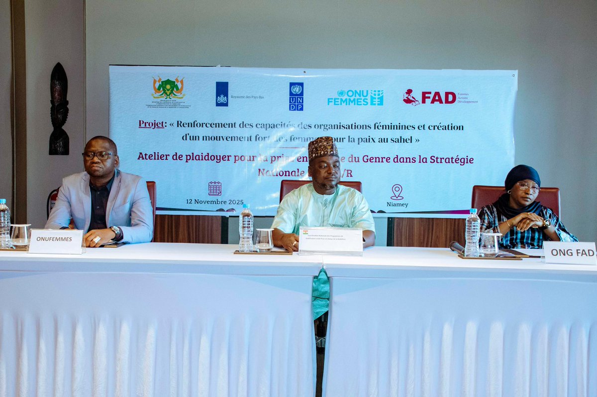 ONGFADniger's tweet photo. #ONGFAD #IntégrationGenre #DDRR #Plaidoyer #FemmesPourLaPaix #Inclusion #ONUFemmes #VisionFAD15_20ans
DDR/R SENSIBLE GENRE AU NIGER!
Le mercredi 12 novembre 2025, l’ONG FAD, en collaboration avec la Coordination Nationale des Programmes de Stabilisation et de Reddition, https://t.co/KJDXEriM8x