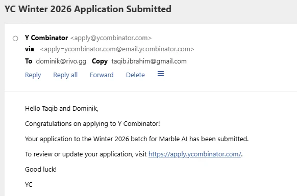 marble ai ycombinator application