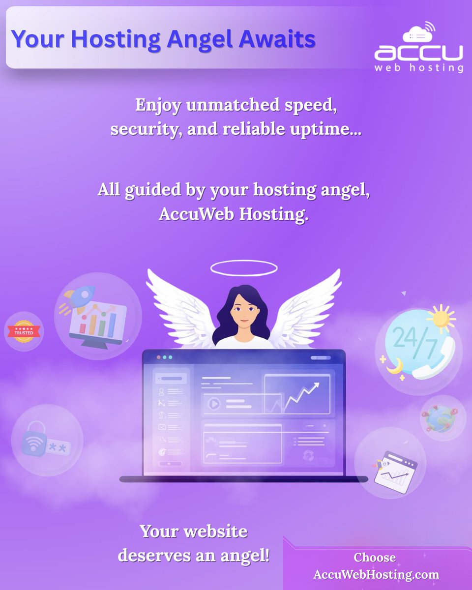 accuwebhosting's tweet image. 😇 Your Website Deserves an Angel!
Day or night, your website&apos;s guardian angel from AccuWeb Hosting is always by your side, ensuring unmatched Security, Speed, and Reliability! 🚀🔒

From comprehensive security to lightning-fast performance, let AccuWeb Hosting guide your website…