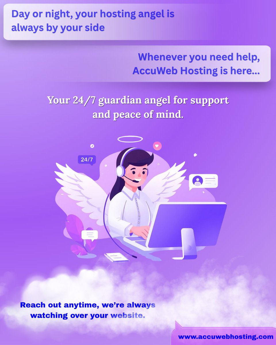 accuwebhosting's tweet image. 😇 Your Website Deserves an Angel!
Day or night, your website&apos;s guardian angel from AccuWeb Hosting is always by your side, ensuring unmatched Security, Speed, and Reliability! 🚀🔒

From comprehensive security to lightning-fast performance, let AccuWeb Hosting guide your website…