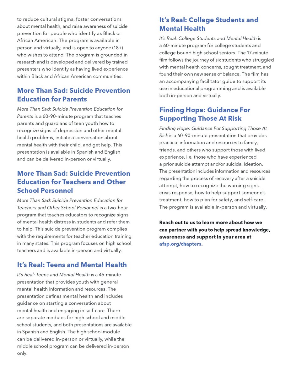 AFSPphilly's tweet image. Bring our programming to your community.  Message us here or email philadelphia@afsp.org to schedule.