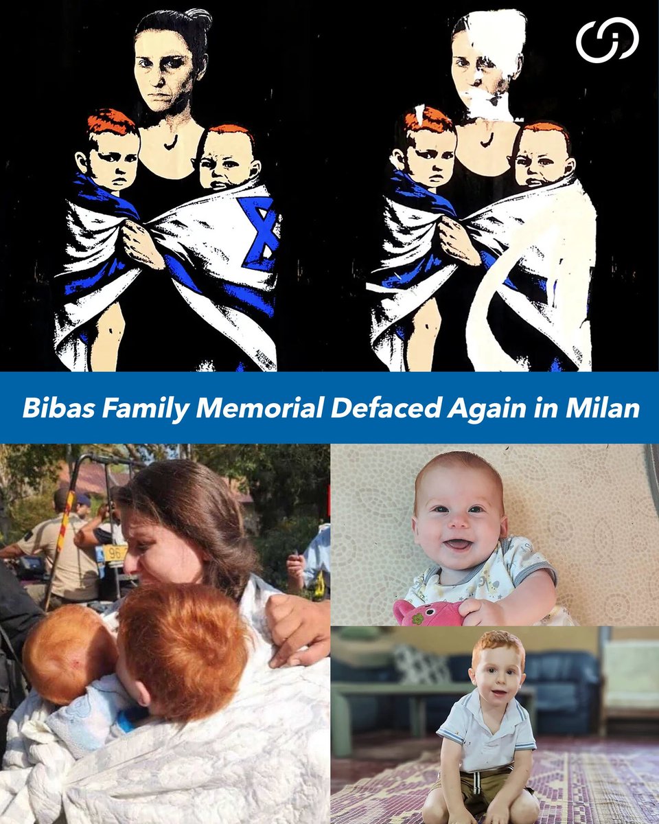 VittorioBotti's tweet image. A #Milano il murale per i piccoli #Bibas è stato vandalizzato. 
Quando si tratta di bambini #ebrei, l’indignazione sparisce. 
Perché la loro memoria vale meno? 
#StopAntisemitism #NoDoubleStandards #Israel