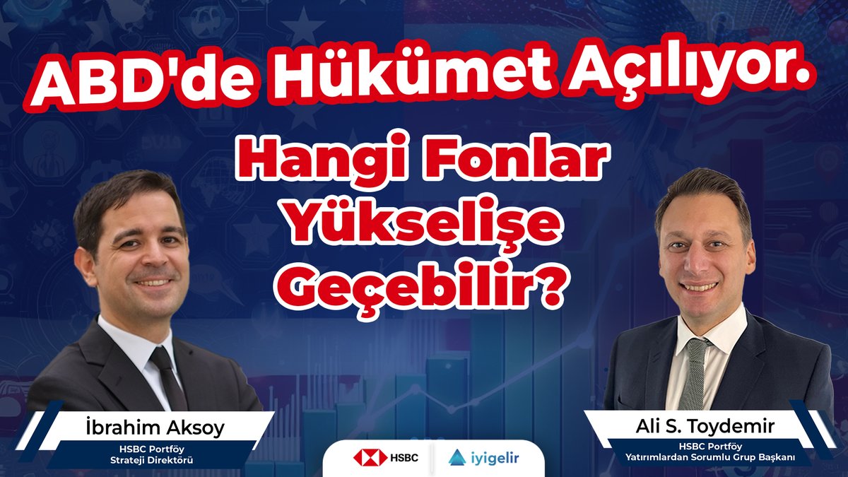 Bu haftaki programımızda, piyasalardaki gelişmelerin ve yeni haftada açıklanacak verilerin yatırım fonlarına yansımalarını HSBC Portföy ile konuştuk. HSBC Portföy Strateji Direktörü Ibrahim Aksoy  ABD'de kamu dairelerinin açılması ve buna bağlı olarak Fed'in faiz kararı için