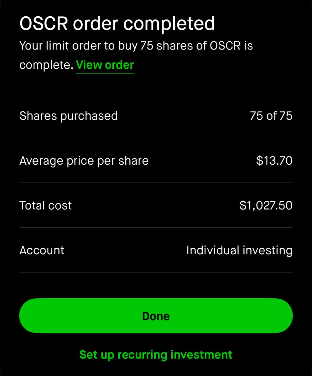 apex_actuary's tweet image. DCA Friday: Buy

Deployed ~1% cash to $NVO and $OSCR. Feeling defensive. 

Still about 12% cash.