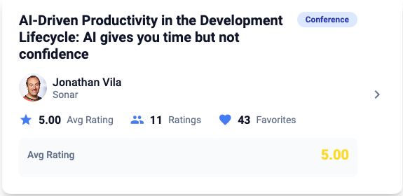 vilojona's tweet image. Yuhuuuuuuu 🥳🥳🥳🎉🎉🎉🎉 🥰🥰🥰🥰

Best rated score (considering only rating) with perfect rating 5/5 for my talk at @DevoxxMA #devoxxma25 , and the first talk non-keynote with most favorites .

I&apos;m super super happy. Thank you !!!!!
@SonarSource #devrel