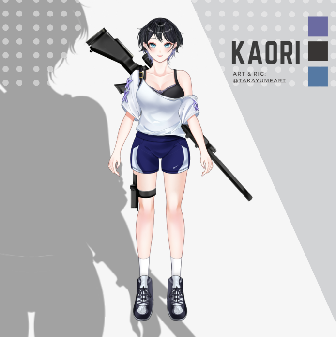 ⛓ FULL MODEL REVEAL ⛓️ 

Here's my new model! Please give it a lot of love and support!~

Art &amp; Rig by @/Takayumeart ♥️