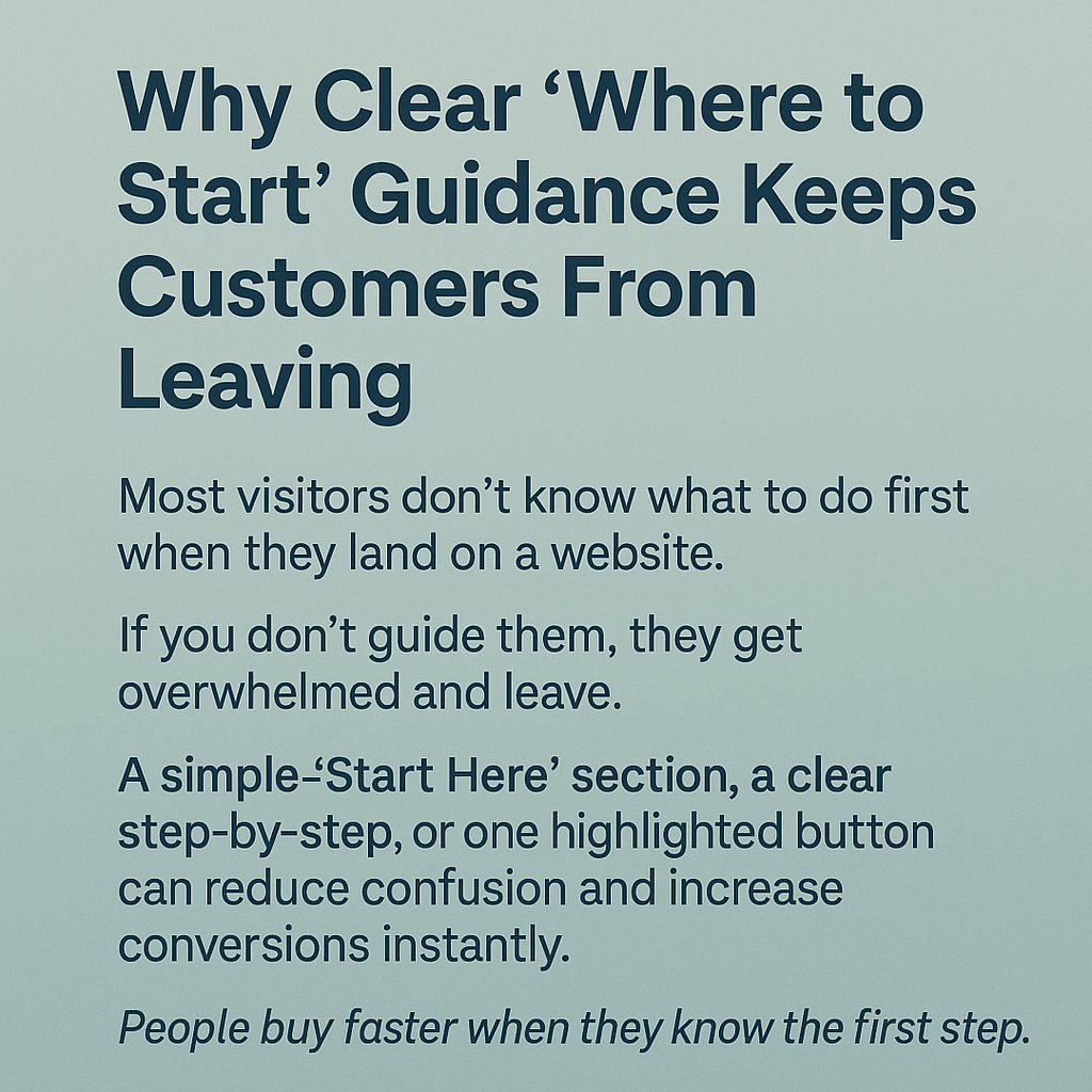 uperbit's tweet photo. Confusion kills interest.
Clarity creates action.
Guide your customers, don’t make them guess.

#WebsiteTips #CustomerExperience #SmallBusinessGrowth #ConversionOptimization #DigitalBranding #UperBit https://t.co/BVJkta52YT