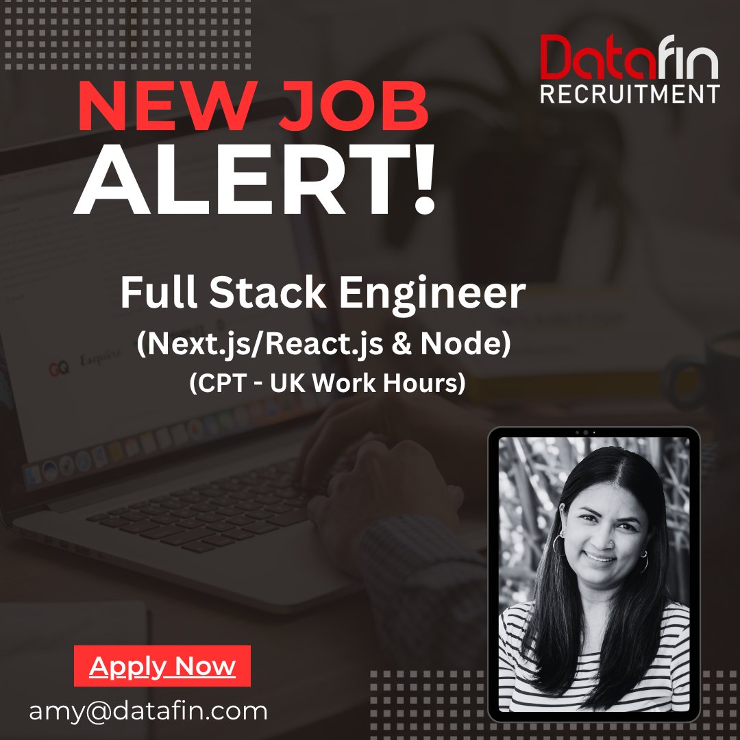 DatafinSA's tweet image. A UK-based comprehensive Digital Agency seeks a Full Stack Engineer to build rich, user- centric interfaces that bring complex business processes to life through clean and responsive UI components. 

Apply here - datafin.com/job/full-stack…

#fullstackengineer #datafinrecruitment