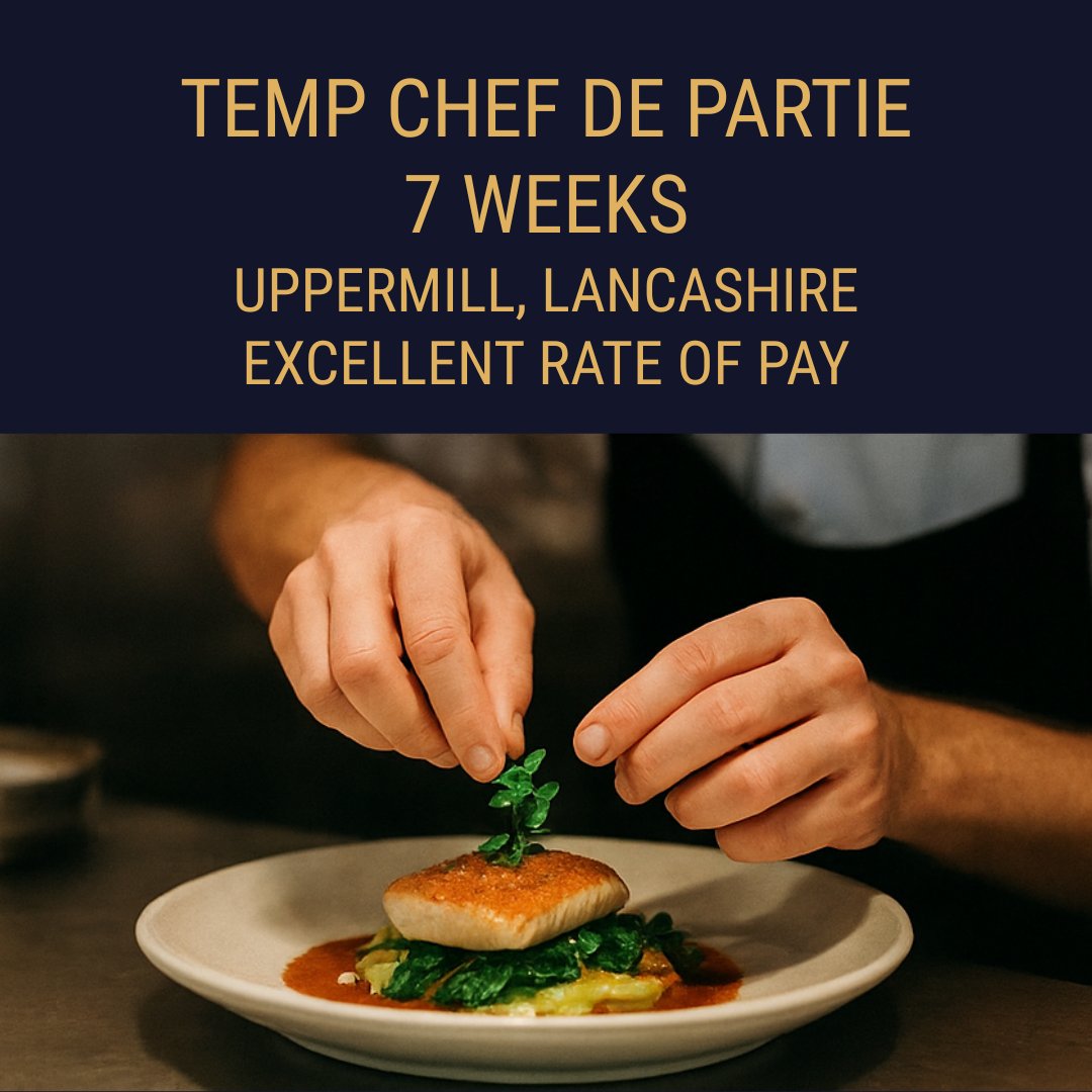 We're recruiting a Temp Chef de Partie for a modern British restaurant in Uppermill, Lancashire. 7-week contract. Strong skills, immediate availability preferred.
DM or get in touch if you're interested!
#ChefJobs #Uppermill #Hospitality