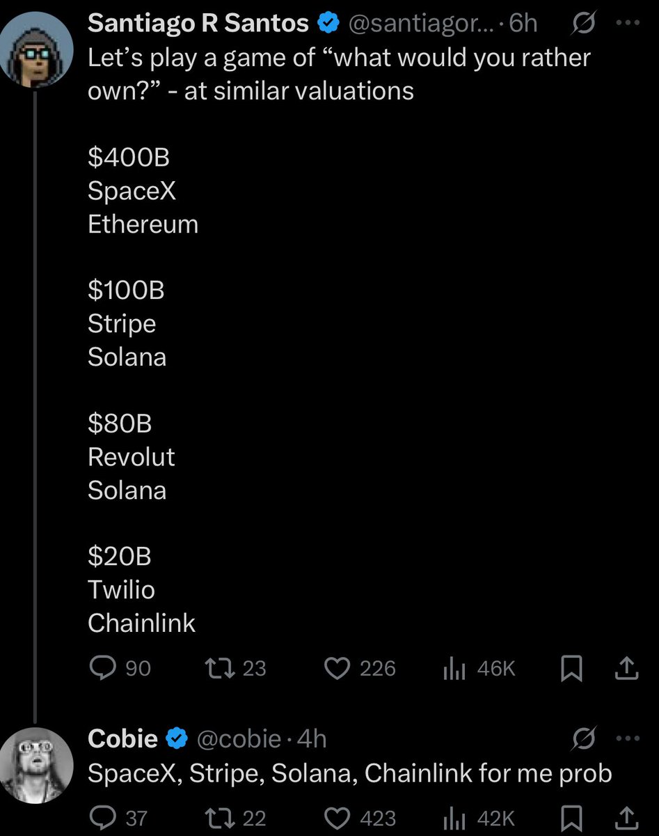 Well <a href="/cobie/">Cobie</a> is going to hold Solana over Stripe and you are bearish anon